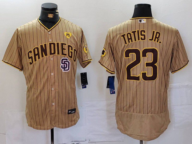 Men San Diego Padres #23 Tatis JR Brown stripe Elite 2024 Nike MLB Jersey style 3->san diego padres->MLB Jersey